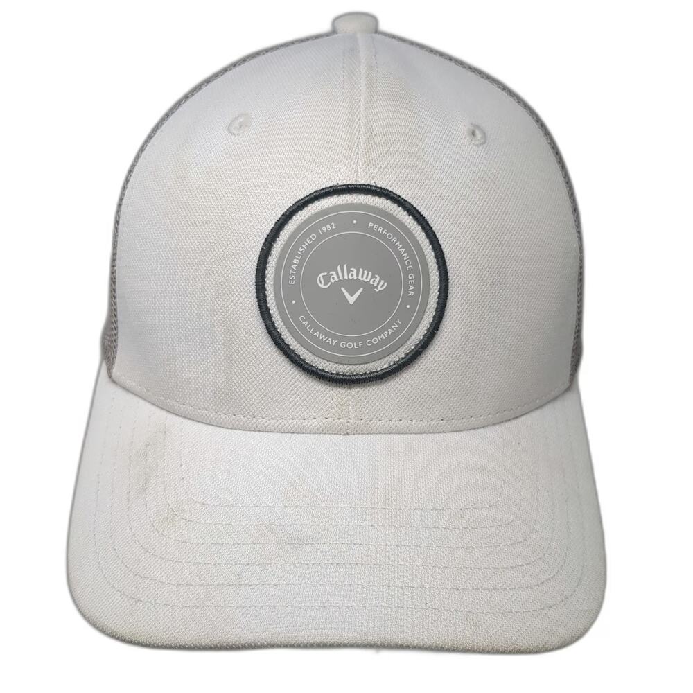 Callaway Trucker Hat White One Size Snapback Mesh Golf Performance Gear Patch